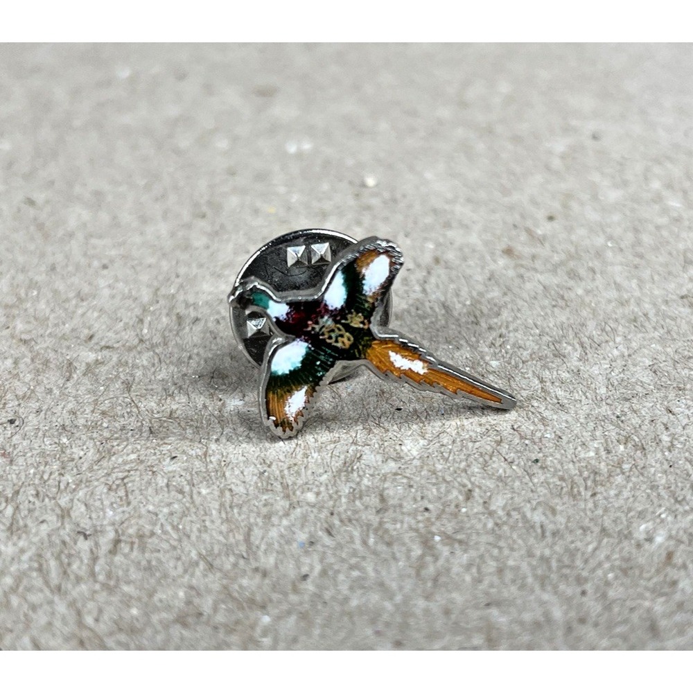 Vintage Ring-necked Pheasant Bird in Flight‎ Shape Enamel Colorful Lapel Pin